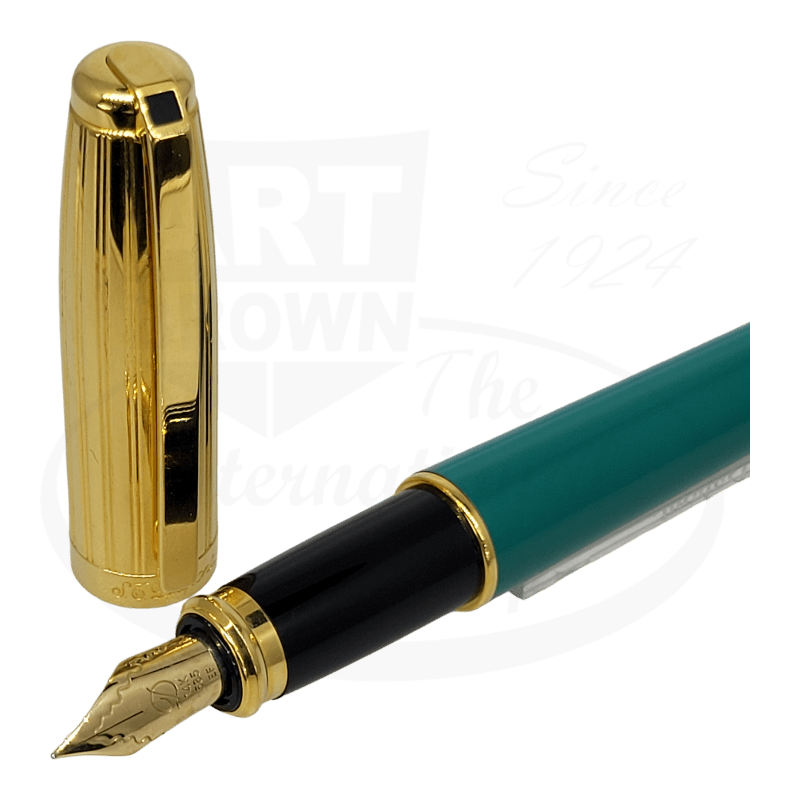 Vintage S.T. Dupont Fidelio Green & Gold Fountain Pen Display Model