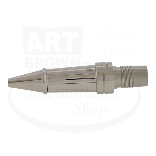 S.T. Dupont Olympio palladium-plated brass ribbed rollerball grip section with vertical grooves, tapered design, and threaded connector