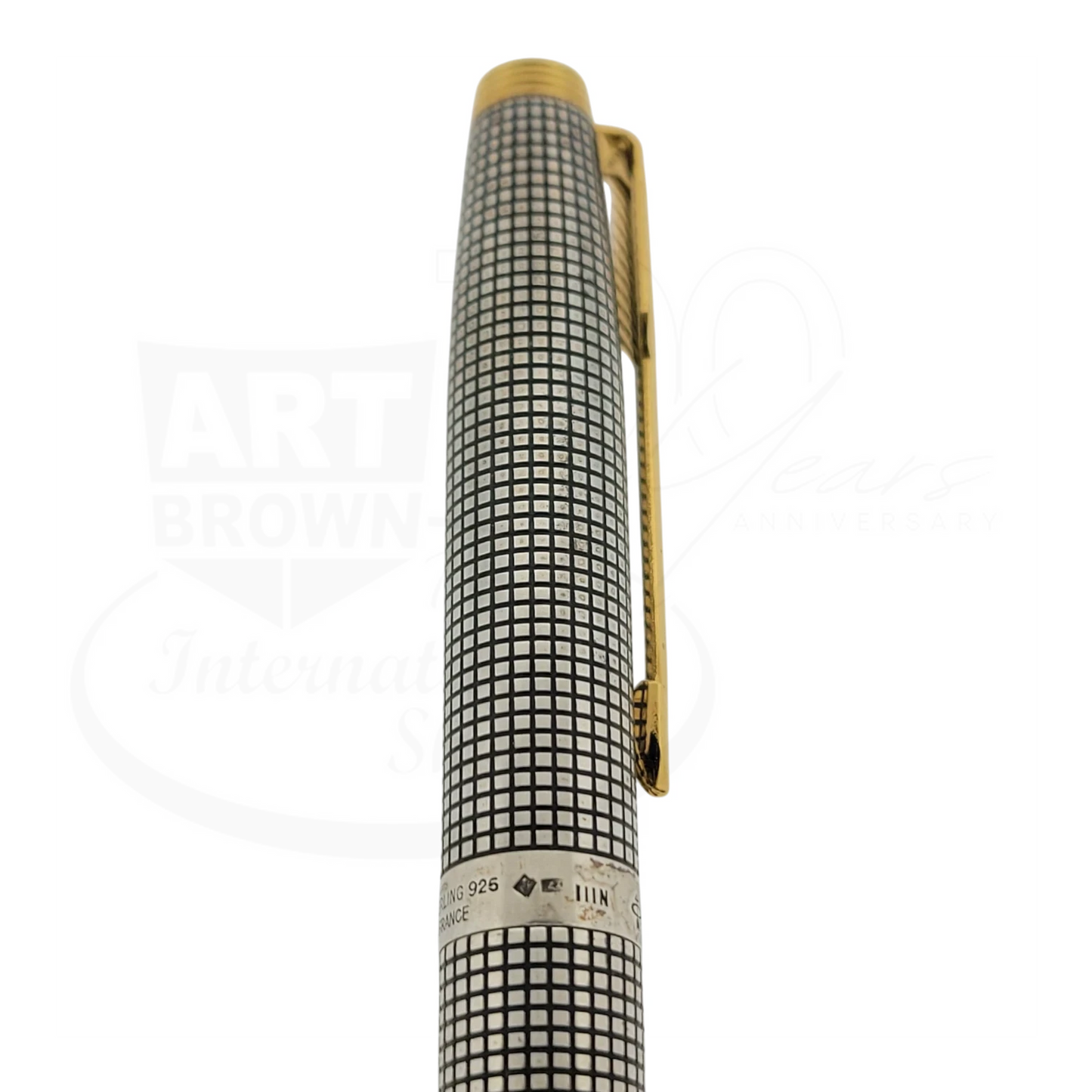 Preowned Parker Sonnet .925 Sterling Silver Grid Rollerball Pen