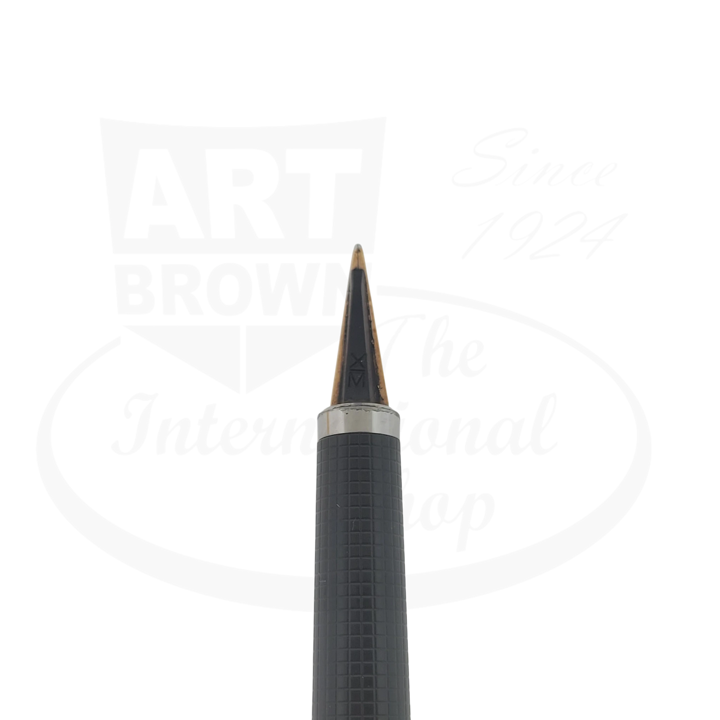 Parker 180 Imperial Preowned vintage gold-plated fountain pen nib finely detailed in black and gold tone