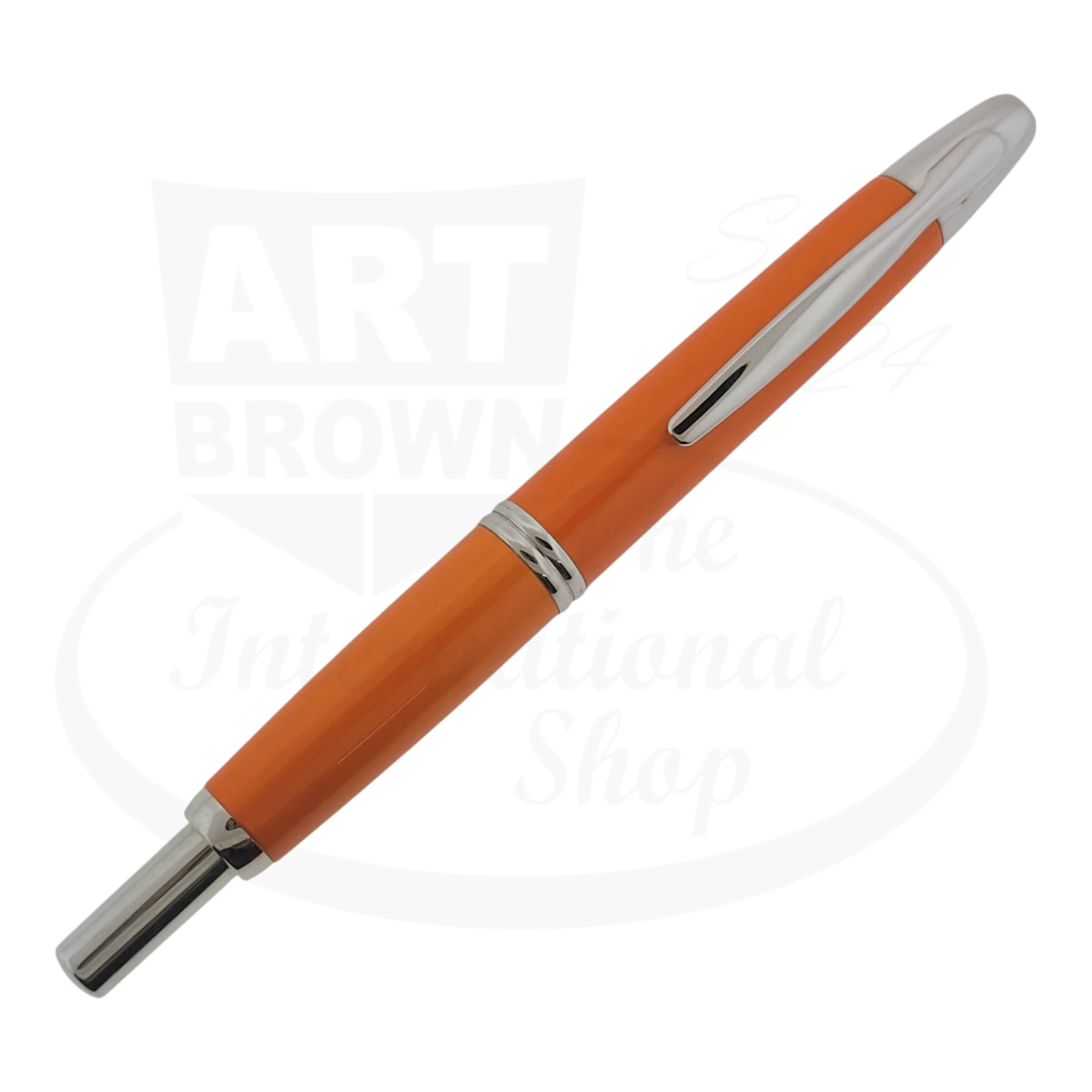 Pilot Preowned Pilot Vanishing Point 2007 Limited Edition Orange fountain pen with chrome trim and retractable nib
