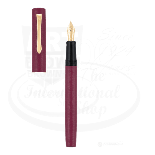 Pilot Ishime Medium Tip Fountain Pen Burgundy
