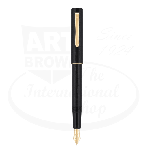 Pilot Ishime Fine Tip Fountain Pen Black with 14kt gold nib, hand-lacquered deep blue body, elegant design