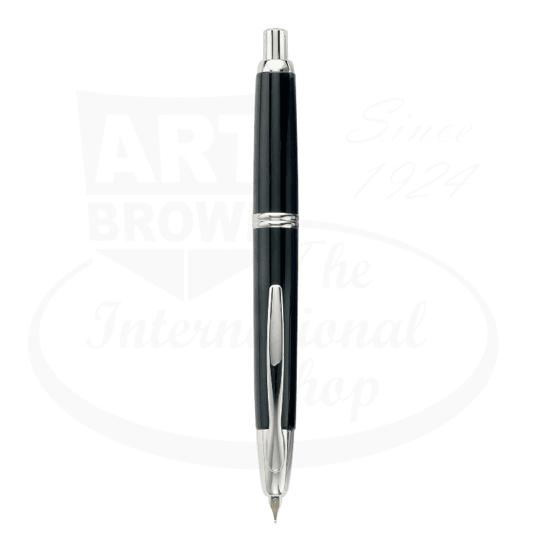 Vanishing Point Fountain Pen Black with Rhodium Accents