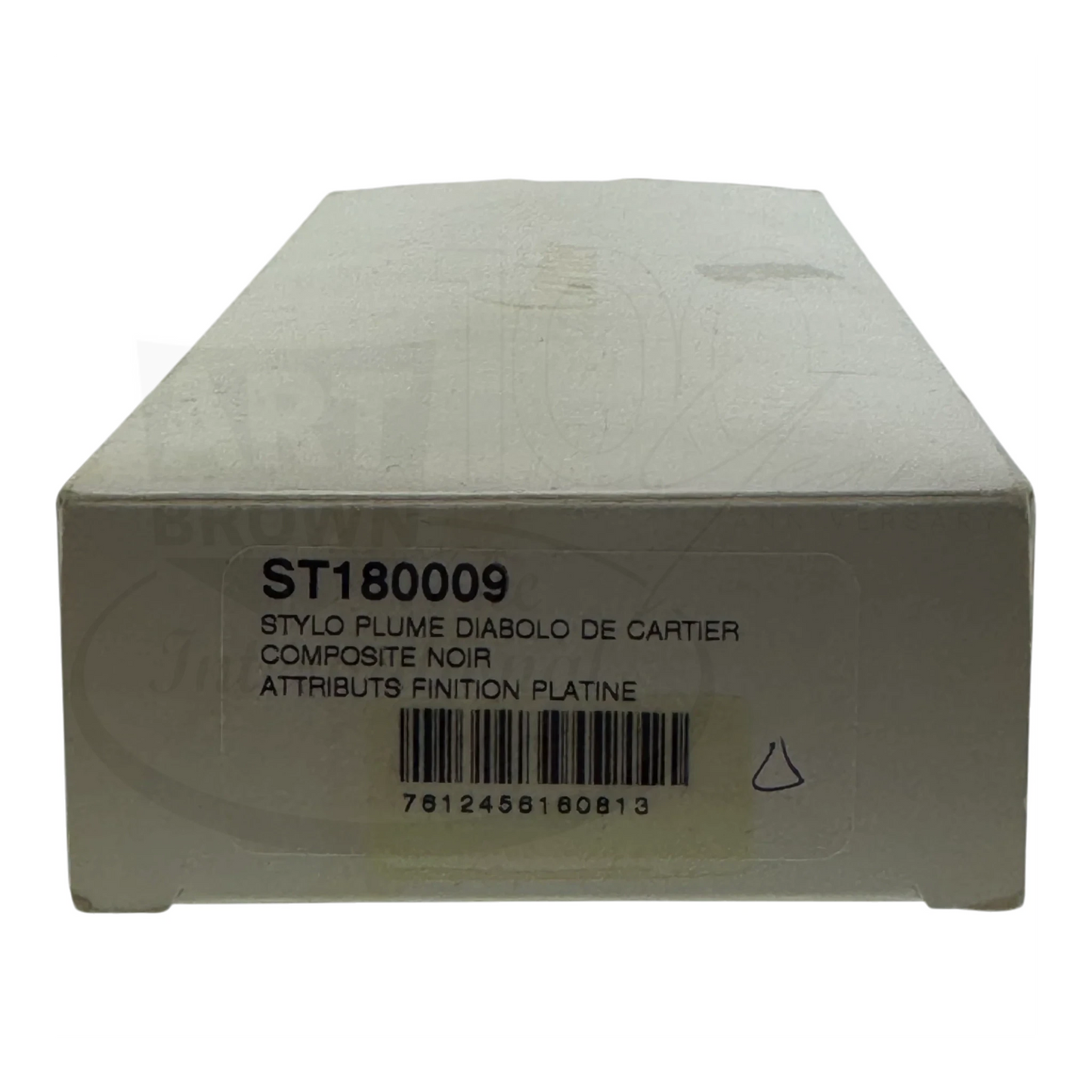 Preowned Cartier Diabolo Black & Platinum Fountain Pen, ST180009