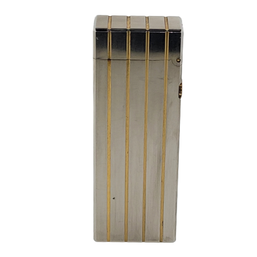 Dunhill Rollagas Lighter Silver with Gold Stripes Display Model