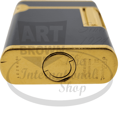 Refurbished S.T. Dupont Soubreny Black Lacquer with Gold Finish