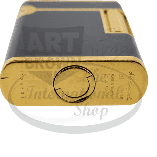 Refurbished S.T. Dupont Soubreny Black Lacquer with Gold Finish