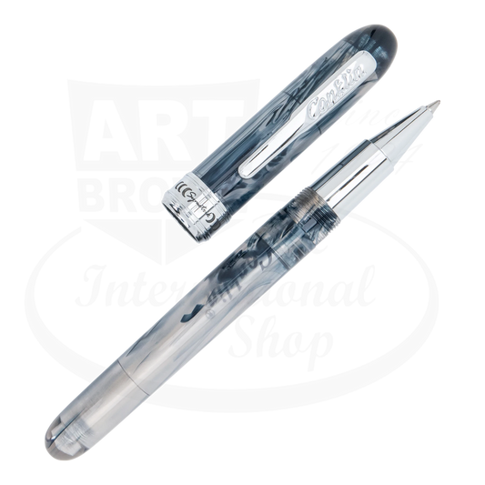 Conklin Symetrik Blue Supernova Medium Rollerball Pen CK70208 marbled resin body chrome trim sleek design