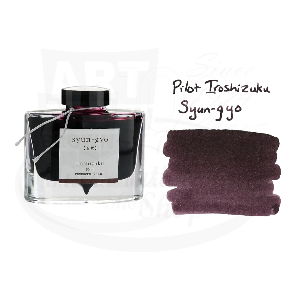 Pilot Iroshizuku Black & Grey Bottled Ink 50ML, glass bottle, deep black-grey ink with purple undertones