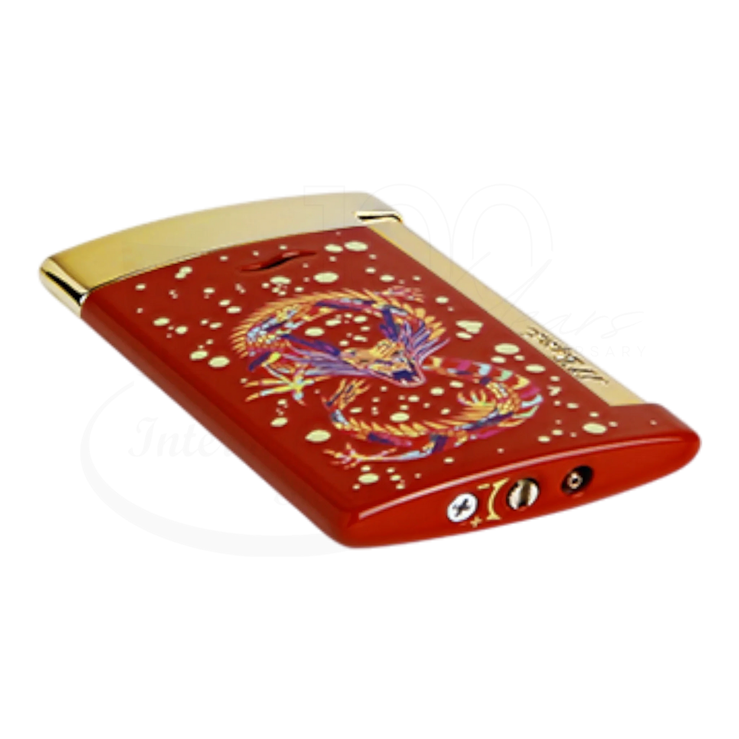 S.T. Dupont Limited Edition Slim 7 Dragon Brilliant Bordeaux and Gold Lighter, 027776