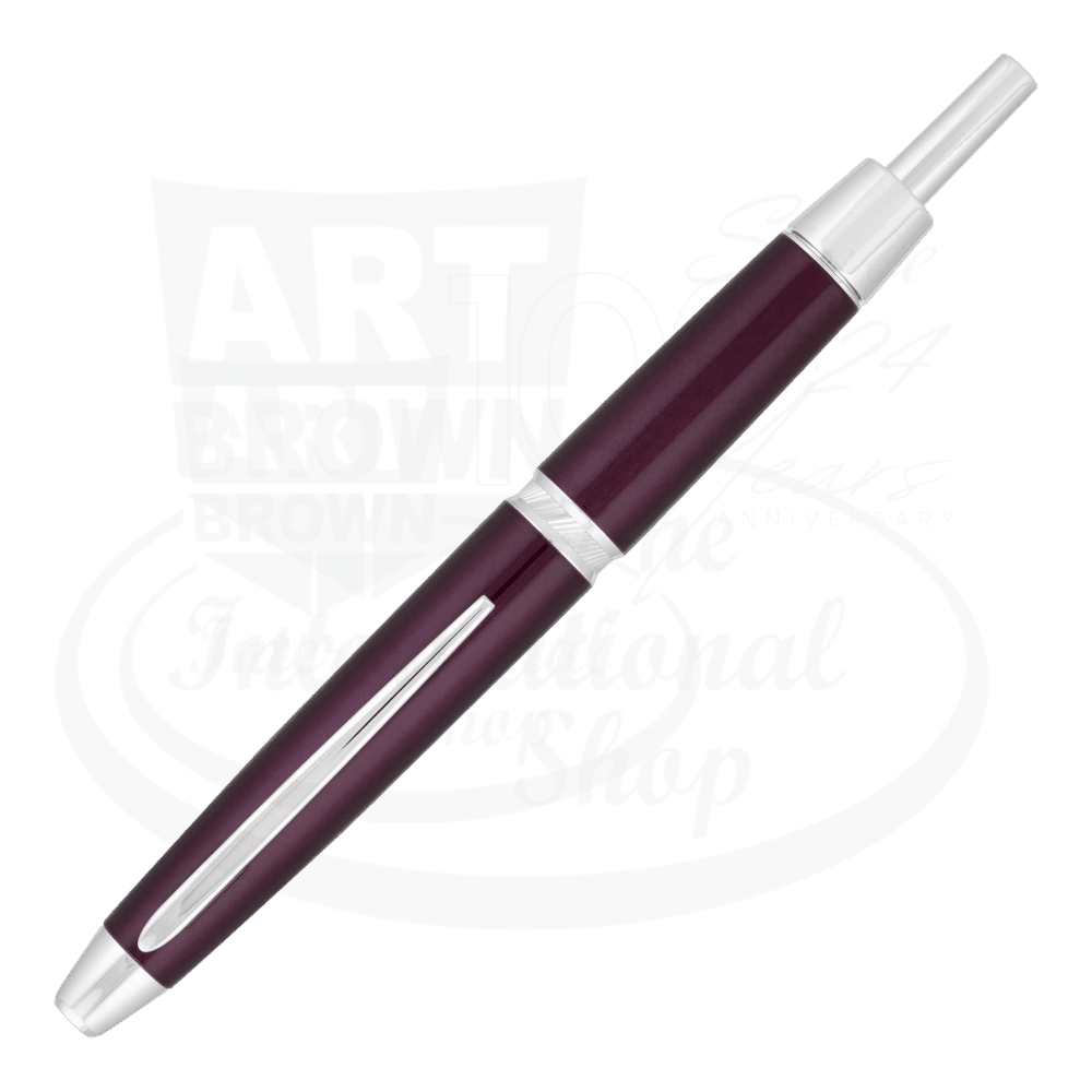 Vanishing Point LS Broad Fountain Pen Burgundy With Rhodium Accents