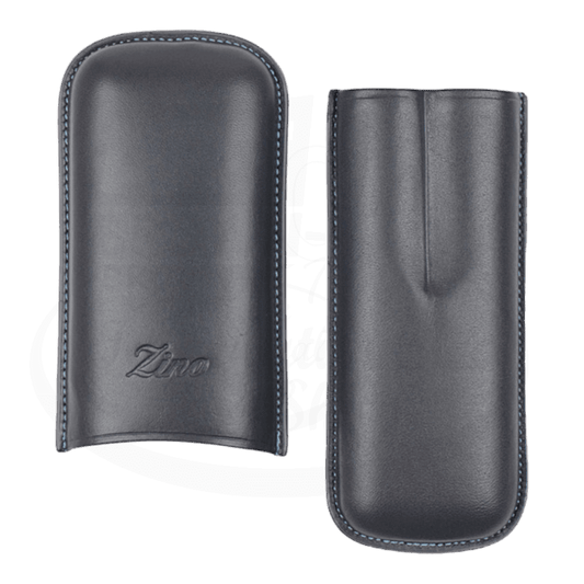 Zino R-2 Leather 2 Cigar Case Grey/Cyan, 115932