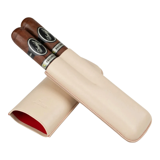 Zino XL-2 Leather 2 Cigar Case Beige & Red, 51002969