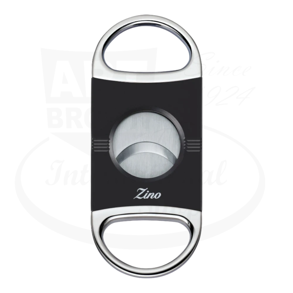 Zino Z2 Double Blade Cigar Cutter black and chrome stainless steel body with dual cutting blades compact design