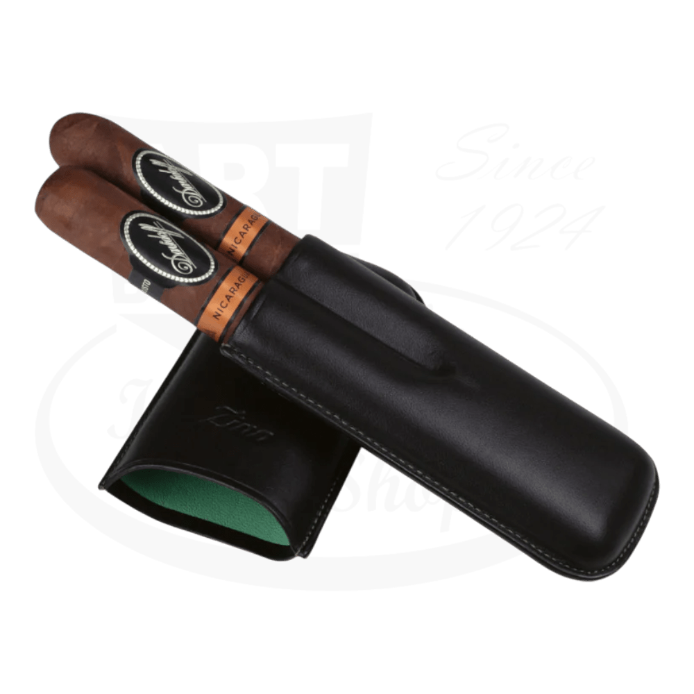 Zino R-2 Leather 2 Cigar Case Black/Mint