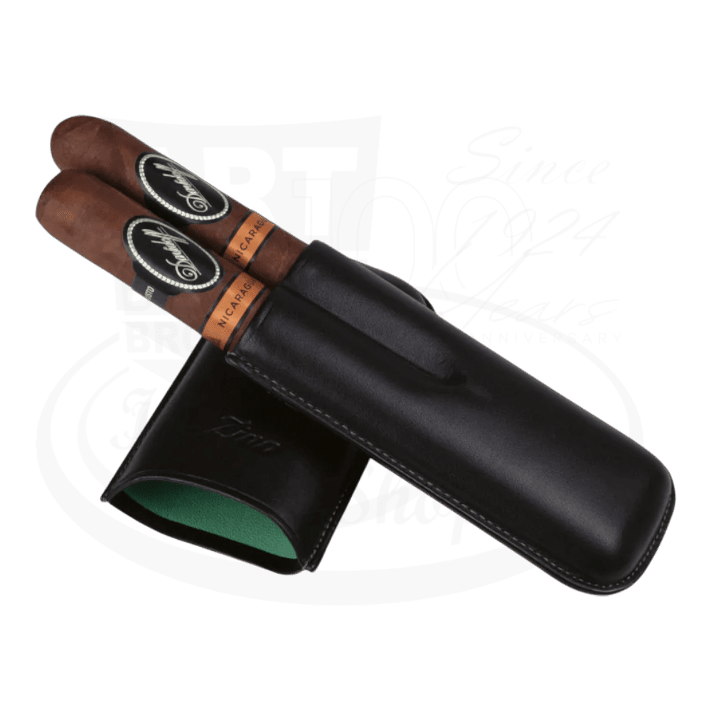 Zino R-2 Leather 2 Cigar Case Black/Mint