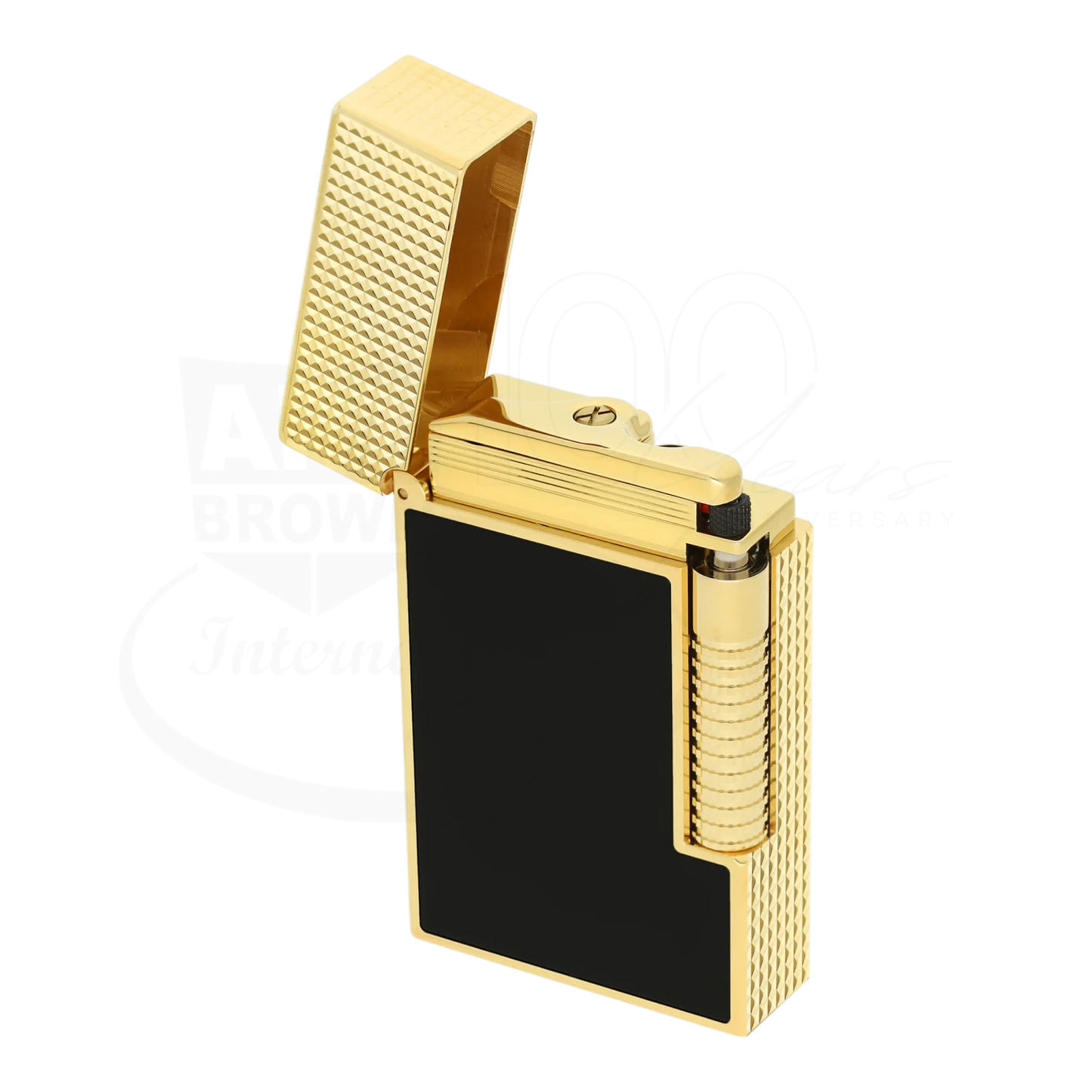 S.T. Dupont New Le Grand Black Lacquered Diamond Head Lighter gold metal with black lacquer, gallery position 5, square 2048x2048