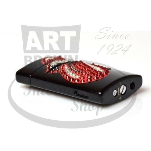 S.T. Dupont Rolling Stones Black MiniJet Torch Lighter 010098 brass black lacquer Swarovski crystals