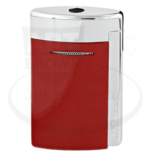 S.T. Dupont Minijet torch lighter with brilliant red lacquer and chrome finish