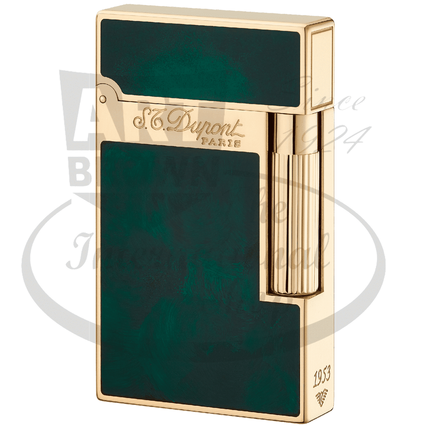 S.T. Dupont Ligne 2 Atelier Lighter Green 016259 yellow gold natural lacquer emerald green finish luxury lighter