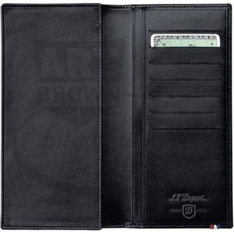 S.T. Dupont Line D 180005 black leather long vertical men's wallet with 7 card slots and slim design