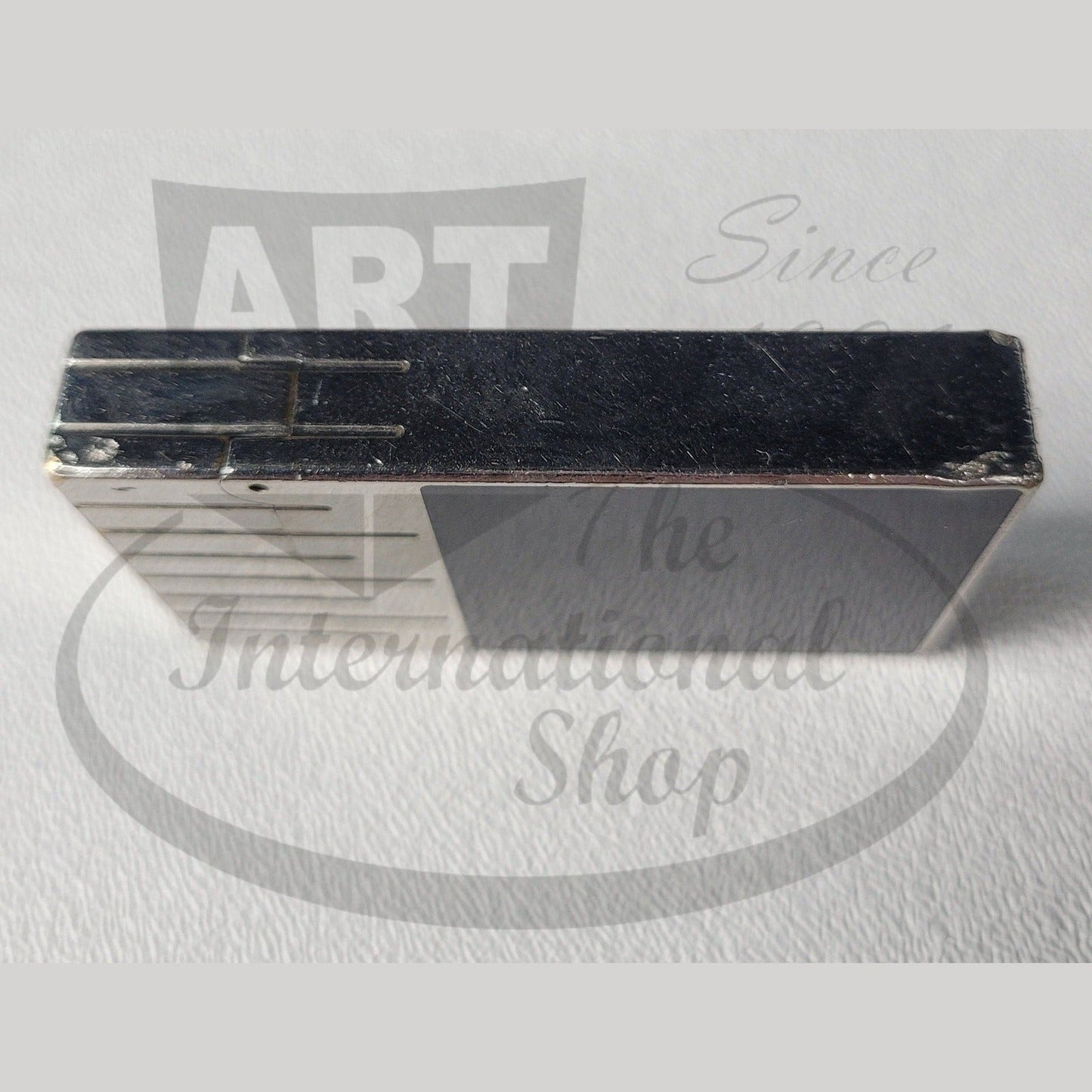 S.T. Dupont Vintage Perspective 2000 Dual Flame Lighter 0477/2000 Black Lacquer Palladium scuffed rectangular design