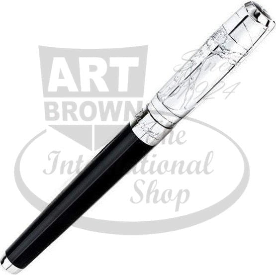S.T. Dupont Line D Vitruvian Man Access Rollerball Pen 412036 black lacquer silver detailed cap
