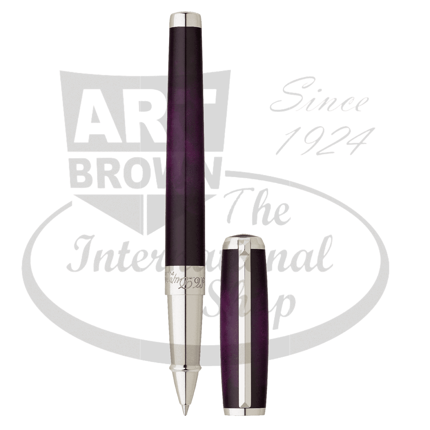 S.T. Dupont Line D Atelier Purple Rollerball Pen 412711 Chinese lacquer & palladium finish handcrafted in France