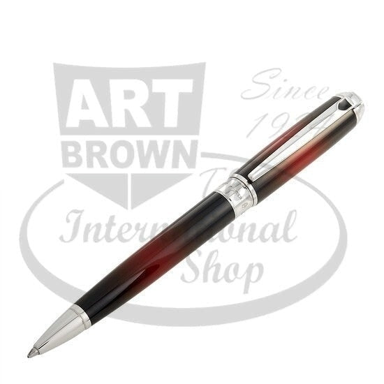 S.T. Dupont Line D Atelier Red Sunburst Medium Ballpoint Pen 415106M metal red lacquer with palladium trim
