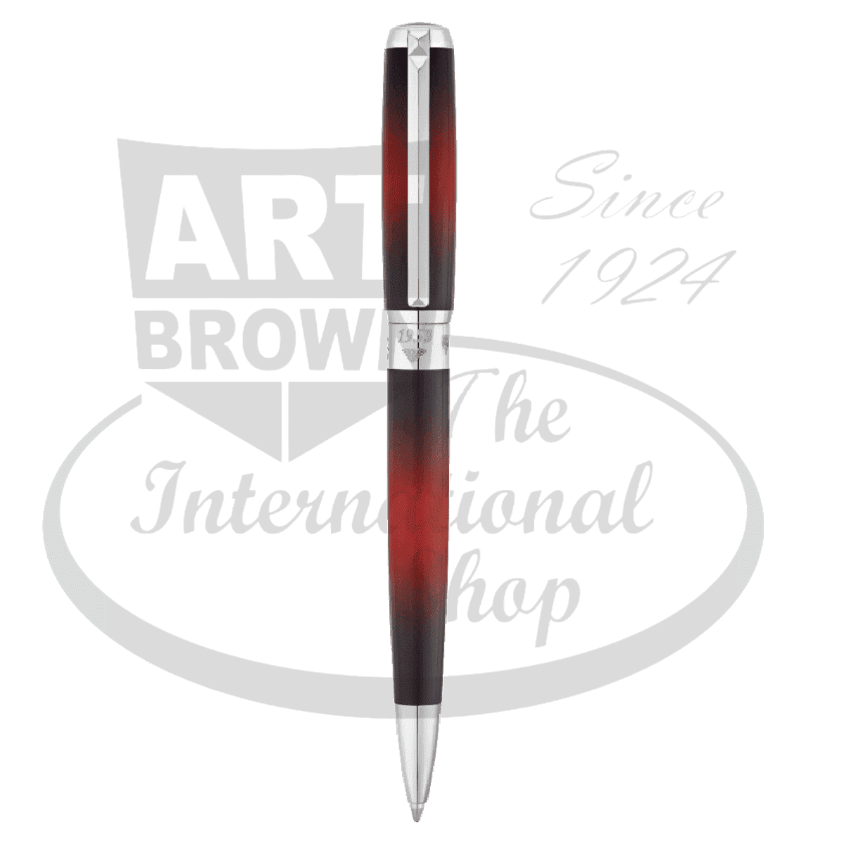 S.T. Dupont Line D Atelier Medium Sunburst Ballpoint pen 415715 Palladium red lacquer finish