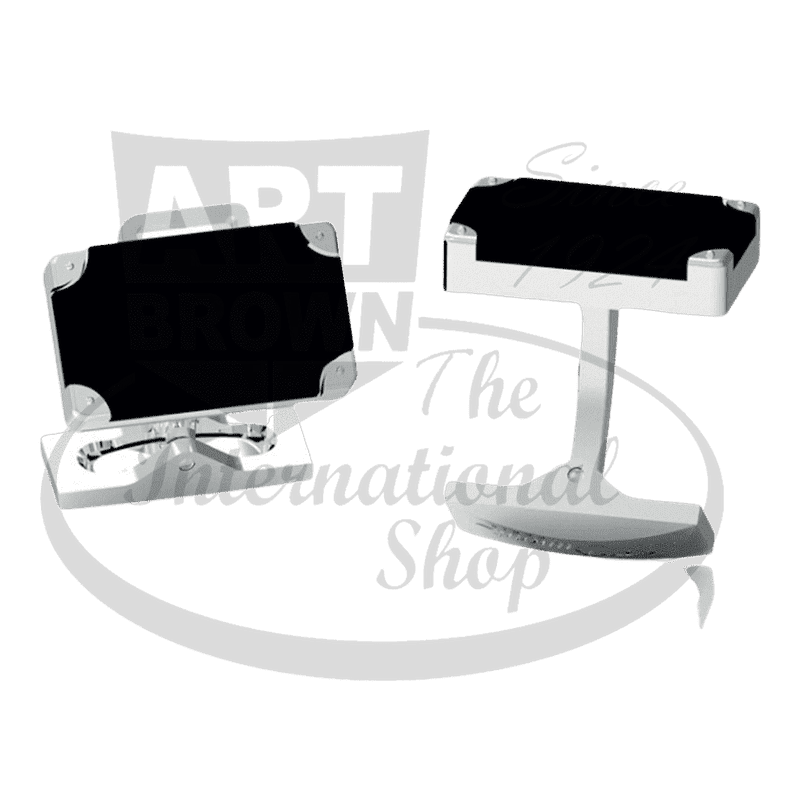 S.T. Dupont Noir Lacquer Briefcase Cufflinks 005760 polished stainless steel black matte rectangular design