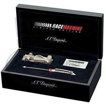 S.T. Dupont Grand Prix Writing Ballpoint Pen Set 255681RM palladium black white checkered with race car model in black box