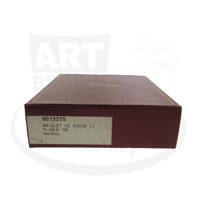 S.T. Dupont Ligne 1 013225 gold-plated luxury lighter original brown leather box with authentic product label and documentation