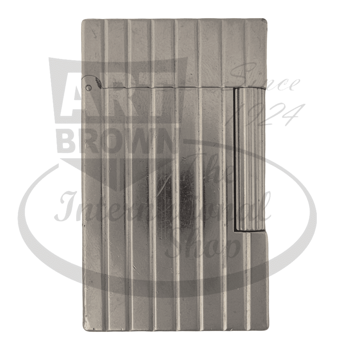 S.T. Dupont Refurbished Line 2 Vertical Lines lighter in palladium with vertical grooves and scuffed finish