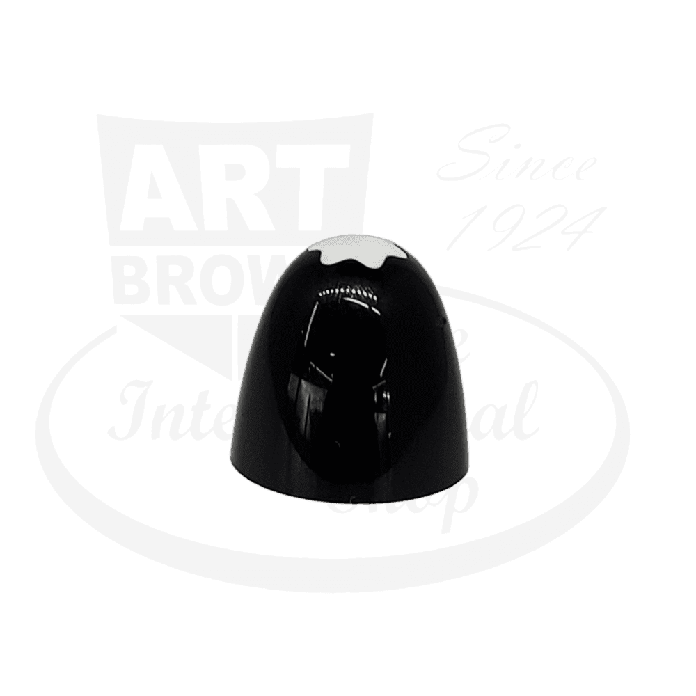 Montblanc 149 black resin cap top with platinum-plated snowflake star emblem, vintage fountain pen component in glossy finish