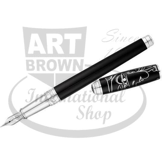 S.T. Dupont Line D Picasso Black Palladium Fountain Pen 410046 black palladium with engraved Picasso signature