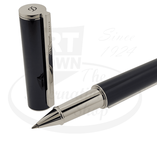 S.T. Dupont Neo Classique President rollerball pen, black Chinese lacquer body, palladium trim, integrated 4GB USB drive, sleek barrel design