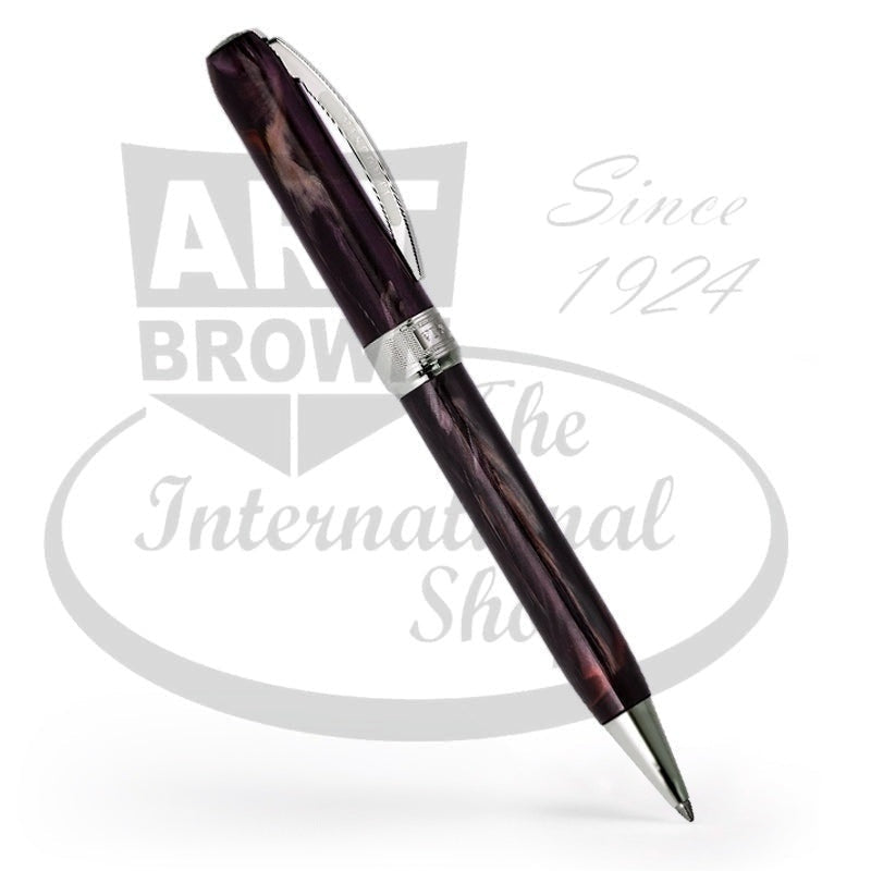 Visconti Rembrandt Art Collection Pen in variegated dark purple resin with silver accents and magnetic closure