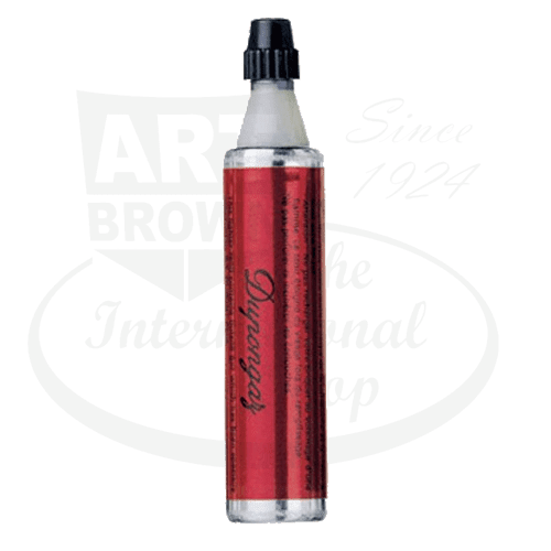 S.T. Dupont Red Gas Refill 000250, aluminum canister with black nozzle, metallic red finish, single-use butane refill for luxury lighters