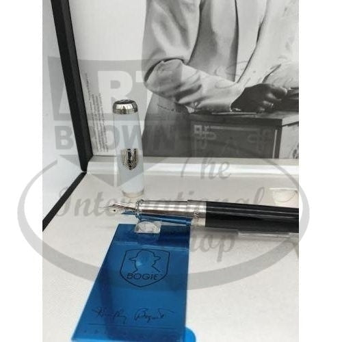 S.T. Dupont Elysee Humphrey Bogart "Bogie Night" Fountain Pen 410687 lacquer black barrel silver cap