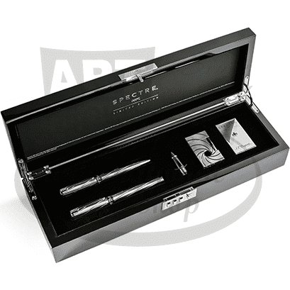 S.T. Dupont Limited Edition James Bond Collector Set C3JBWH Palladium fountain pen ballpoint pen lighter in lockable case