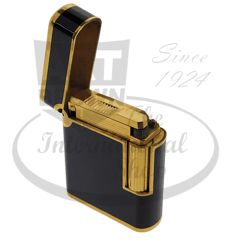 Refurbished S.T. Dupont Soubreny Black Lacquer with Gold Finish