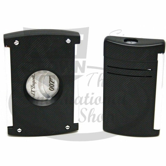 S.T. Dupont Limited Edition James Bond Smoking Kit 020166NC2 matte black torch lighter and cigar cutter set
