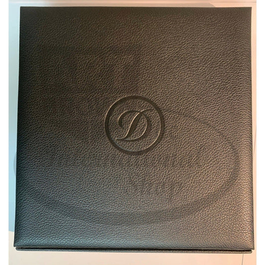S.T. Dupont Cigar Humidor Black Grained Leather 001287 black grained leather square travel humidor with embossed logo