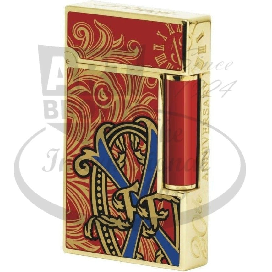 S.T. Dupont Ligne 2 20th Anniversary Red Lacquer Fuente Lighter F16159 red lacquer yellow gold luxury design