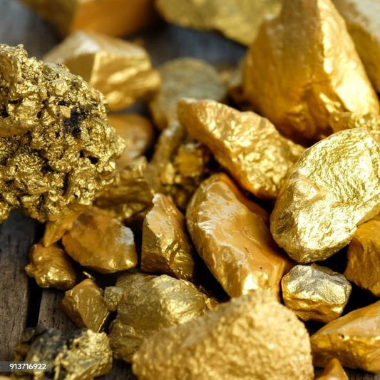 nuggets of golden ore used in the production of luxury goods.