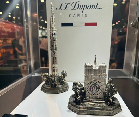 S.T. Dupont Haute Creation Notre Dame collection on display at the PCA trade show in 2024.