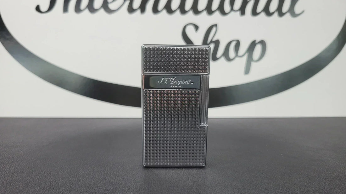 S.T. Dupont Biggy lighter with chrome diamond head finish