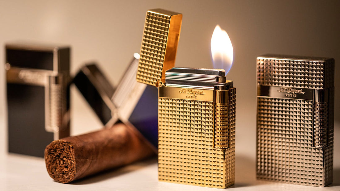 Sophisticated S.T. Dupont Le Grand lighters, with multiple finish options.